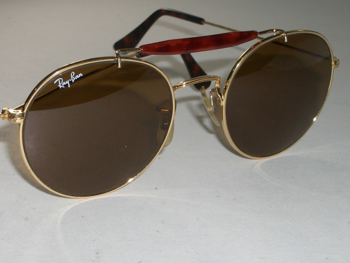 B&L RAY-BAN W0921 GOLD/TORT BLEND B15 BROWN ROUND  display picture 3