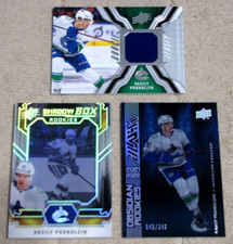 (3) Vasily Podkolzin RC Rookie UD Shadow Box, SPx Jersey, Obsidian Black /349