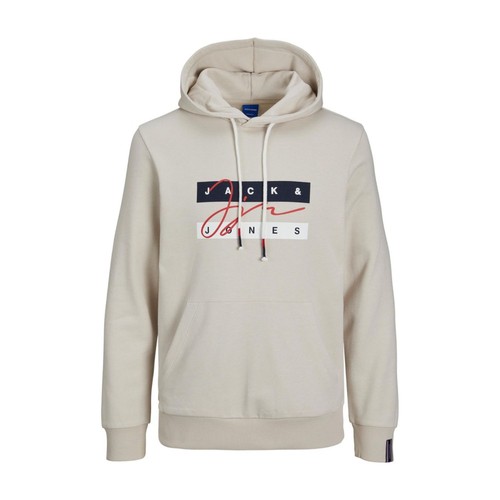 Jack Jones Olive Sweat Hood Moonbeam Jack&jones - Felpe Uomo Grigio | Nencini Sport