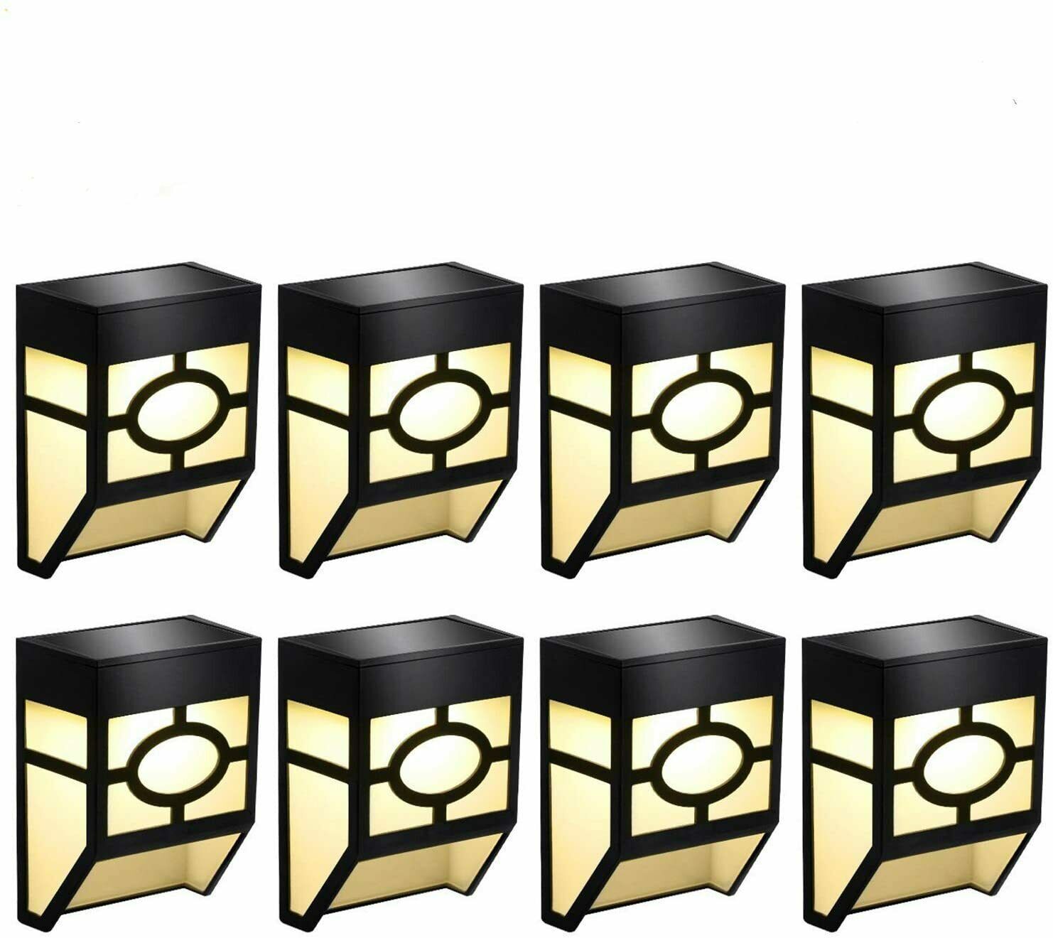 8 Pack Solar Deck Lights LED Fence Solar Lights Waterproof for Garden Patio Step