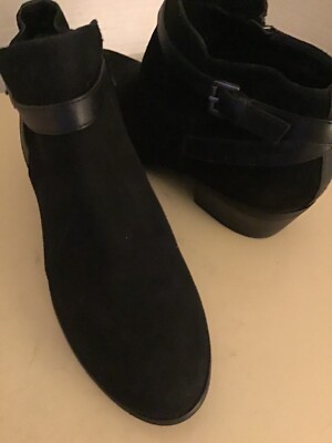 Sam Edelman women black suede leather short boots Size 7.5 Euro 38.5
