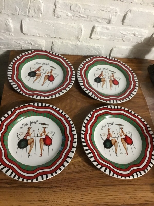 Jennifer Garant Roscher Plate "Mes Amies" 8" Collectible Plate Set of 4