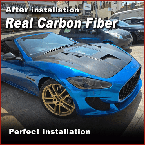 For Maserati Gran Turismo GT GTS 2008-2015 REAL CARBON Hood Vented Bonnet Cover - Bild 2 von 9