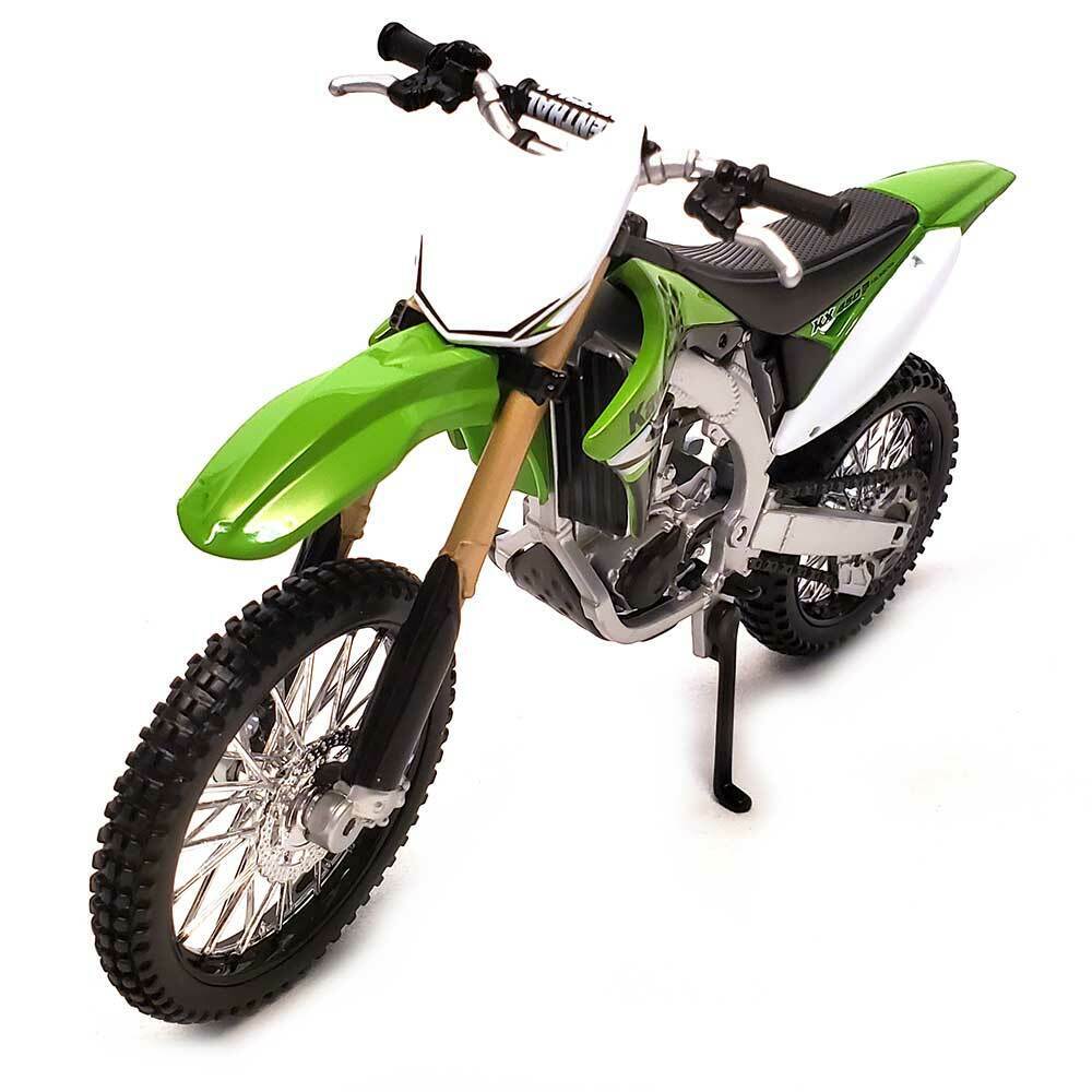 Moto de Ferro Trilha Miniatura Kawasaki KX 450F 1:12 na Caixa Maisto