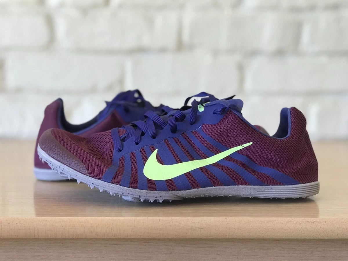 Nike Zoom D Track Running Spikes Bordeaux Purple Green Men s 8 819164 600