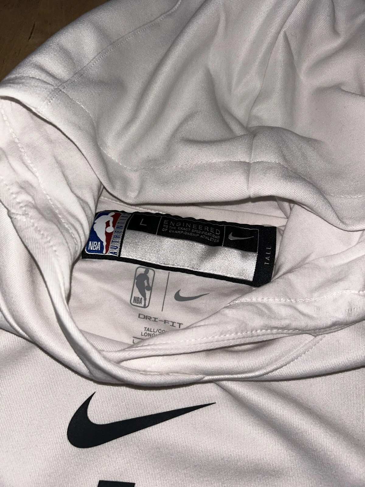 OFF WHITE NIKE FELPA CON CAPPUCCIO UOMO NEW YORK KNICKS SQUADRA E GIOCATORE EMESSA RARA TAGLIA LT OFF WHITE