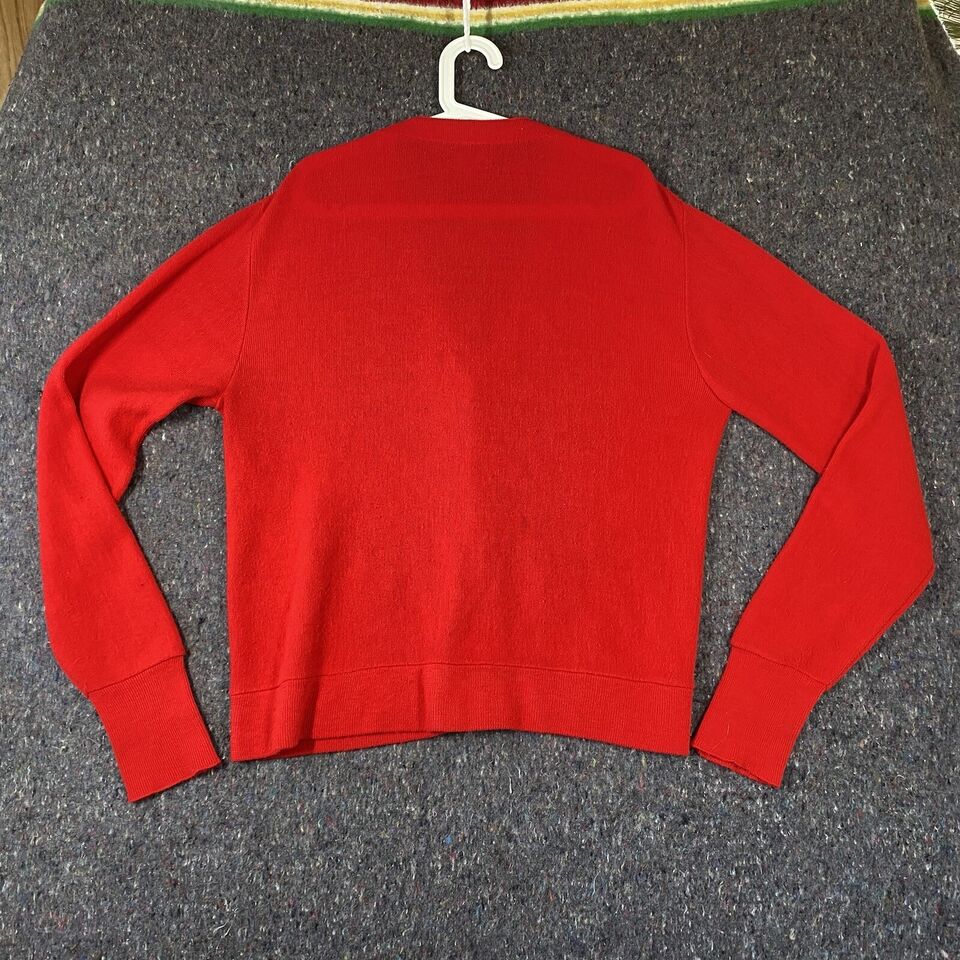 Vintage 70s JC Penny Orlon Acrylic Cardigan Sweater Men’s Large Red | eBay