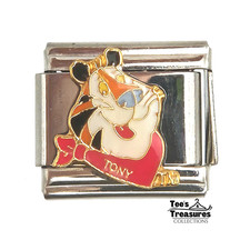 Tony Tiger 2 Kellogs Vintage Licencia Casa D'Oro Eslabones 4 Dijes Italianos Pulsera