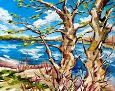 Oil Painting Original Art Great Lakes Wall Art Lake Erie Pennsylvania Art 8x10''