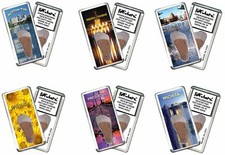 Wichita FootWhere® Souvenir Fridge Magnets. 6 Piece Set. Made in USA