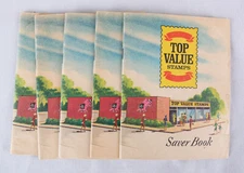 Vintage Top Value Stamps Saver Book, Lot of 5, 1 w Stamps, 1966