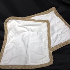 SET 2 Matching Farmhouse Pillow Covers 16"x16" Canvas Jute Edge HOBBY LOBBY