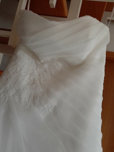 💕Hochzeit Brautkleid, ivory weiß Gr.40/42 mit Spitzen-Bolero Reifrock Schleier - Bild 4 von 5