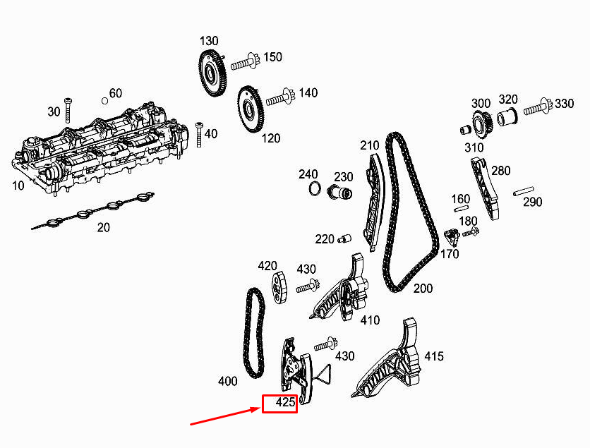 Neu MERCEDES-BENZ GLE W167 Motorölpumpenkettenspanner A6540503901 Original