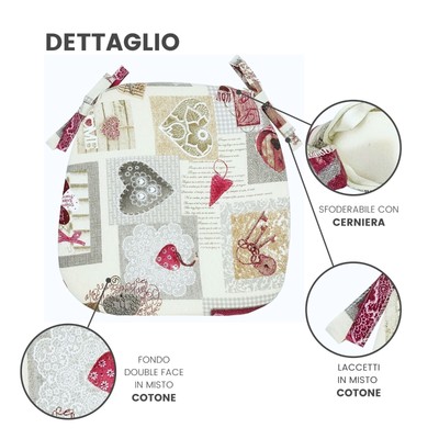 Set 6 Coprisedie Per Sgabelli Da Cucina - Con Lacci, Double Face, Colore Giallo, Sfoderabili - Foto 3