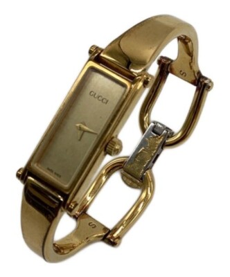 GUCCI 1500 Quartz Women's Watch Gold Dial Analog Swiss Made