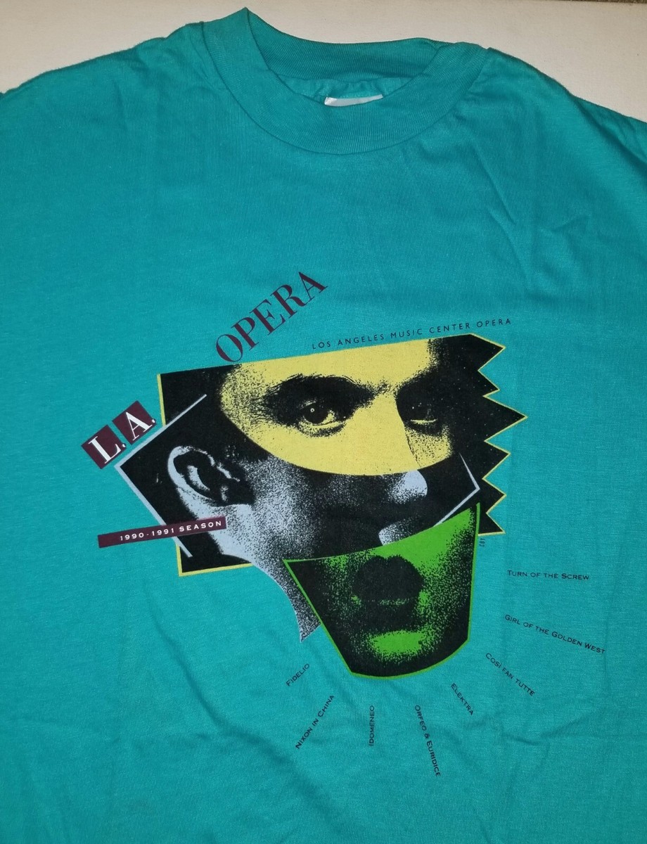 LA OPERA 1990 XL T-SHIRT XTRA LARGE LONG SLEEVE NOS VINTAGE TEAL