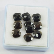 15.50 Carat Certified Cambodia Black Spinel Smooth Polish Gemstone Lot 10Pcs