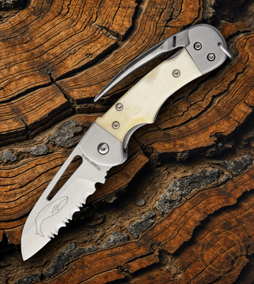 Myerchin Generation 2 Folding Knife 2.5'' Stainless Steel Blade White Bone Handle