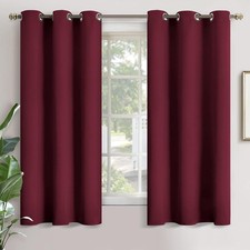 YoungsTex Burgundy Blackout Curtains 63 42"W x 63"L Pack of 2 ,