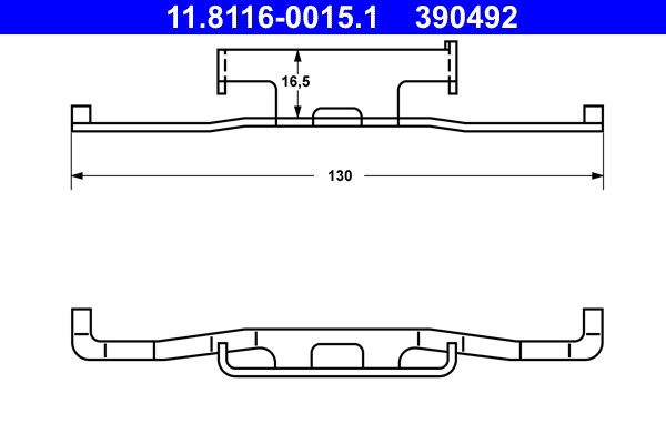 Rear ATE 11.8116-0015.1 Spring, brake caliper for BMW