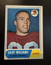 Topps 1968 Topps Dave Williams St. Louis Cardinals #218 Rookie NFL Card. rookie card picture