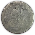 1857 Seated Liberty Quarter Almost Good AG Coin #27786