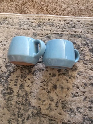 SET of 2  FRANKOMA POTTERY Blue  Cups