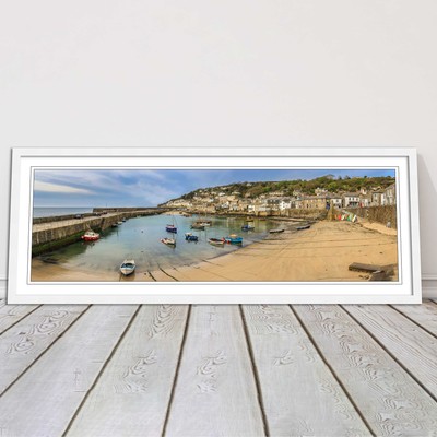 Bilderrahmen Mausloch Hafen Cornwall fertig zum Aufhängen Wandbild Wohndeko