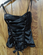 Black Spirit Halloween Stretch Corset Size M Gothic Grunge Cosplay