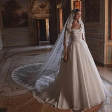 Lace Applique Wedding Dresses Elegant Scoop Sleeve Sleeveless For Women Charming
