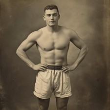 Mann Vintage Retro Foto Jugendstil 1920 Kunstdruck Nackt Muskeln Akt Fotografie