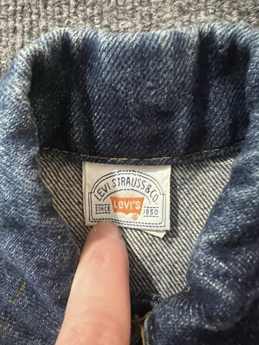 Vintage 70s Little Levis Kids 4T/5T Blue Denim Trucker Orange Tab Jacket Snaps - Picture 8 of 9