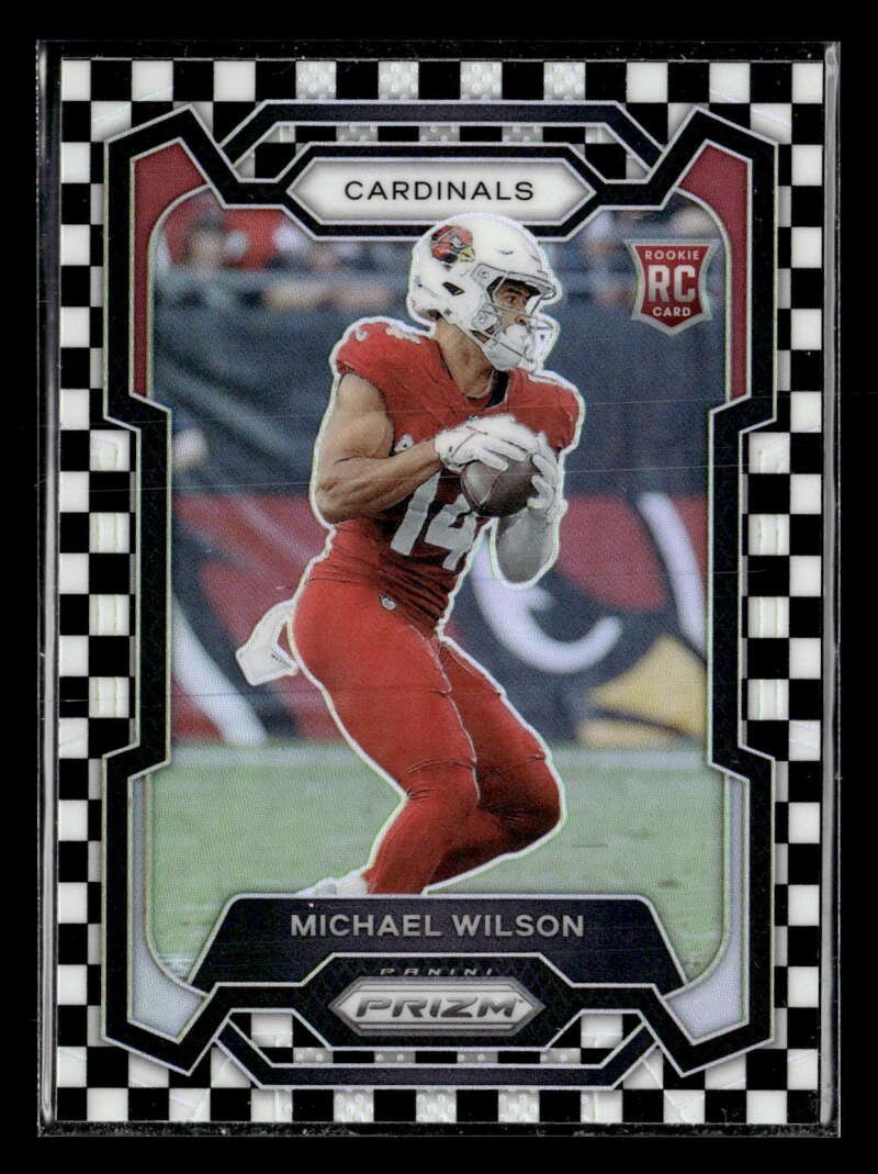 2023 Panini Prizm Michael Wilson Rookie Black and White Checker #303 UX355
