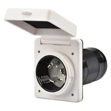 Power Inlet 50 Amp, 50 Amp Shore Power Inlet with Twist Lock, NEMA 50 Amp White
