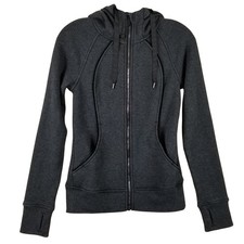 Lululemon Scuba Full Zip Hoodie Jacket Heather Charcoal Gray women Size 2