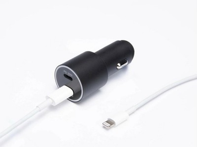 iPhone 14 13 12 11 X Pro Car Charger 45W USB-C PD Dual Port + 1M Cable Included