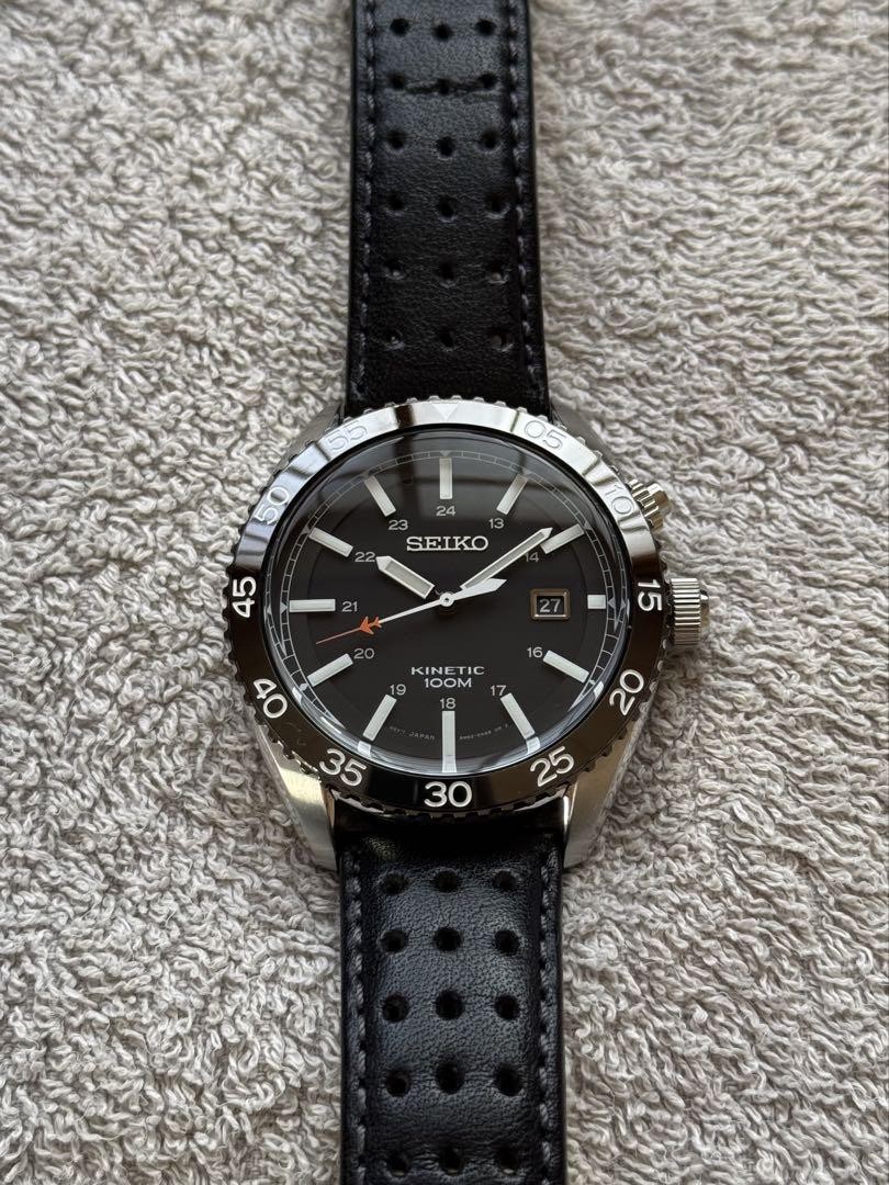 Seiko Kinetic 5M82-0AH0 Pilot Men's Quartz Round Silver W48mm