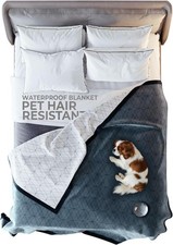 Waterproof Dog Blanket Bed   90x90 Inch King/Queen Size   Pet Hair Resistant