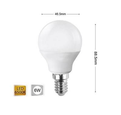LED BULB 6 W BALL BULBS WHITE LIGHT E14 6W E 14 G45