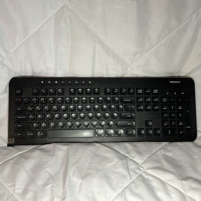 Macally RFDDKEY Wireless USB Full-Size QWERTY English Keyboard, Black