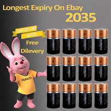 Image of DURACELL PLUS SIZE D 100% LIFE  ALKALINE BATTERIES LR20 MN1300 LONG EXP ⚡🔋