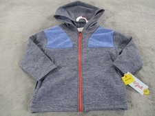 Cat  Jack Toddler Boys 2T Hooded Jacket Blue Gray Wicking Zip Up New Tags