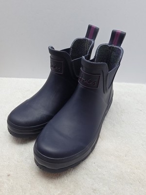 Tom Joule WELLIBOB Waterproof Pull-On Ankle Rubber Rain Boots Blue Purple Size 5