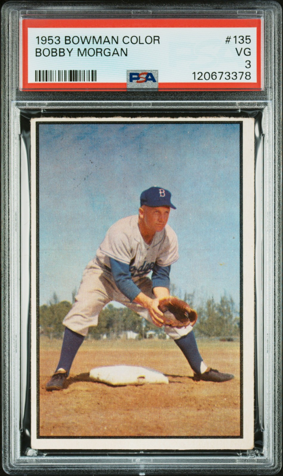 1953 BOWMAN COLOR #135 BOBBY MORGAN PSA 3