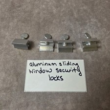 4 Pack Aluminum Sliding Window Security Locks Silver Adjustable Track Stopper