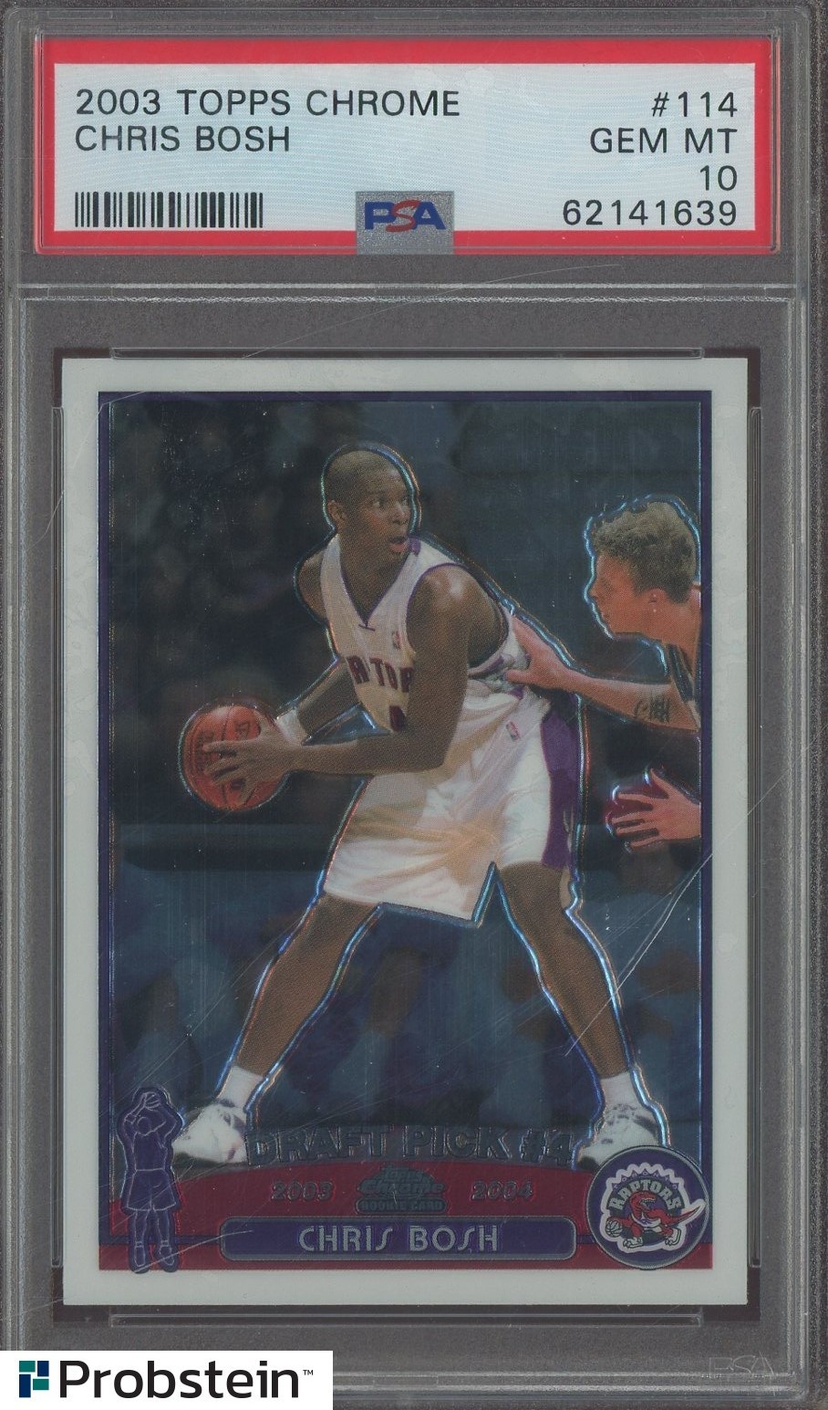 2003-04 Topps Chrome #114 Chris Bosh Raptors RC Rookie HOF PSA 10 GEM MINT