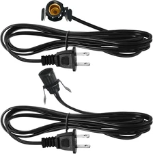 2 Pcs Clip in Lamp Cord with E12 Light Socket Single Lamp Replacement Cord for H