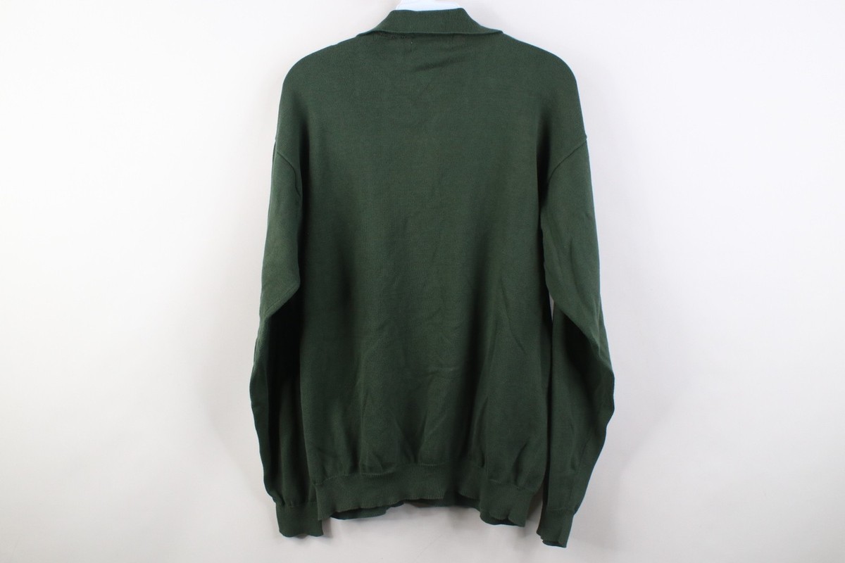 Vintage 90s Eddie Bauer Mens Large Distressed Cotton Knit Collared 