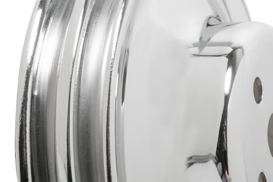 Polea bomba agua cromada Mr. Gasket 8831 - doble ranura Foto 2 de 4